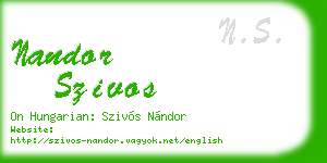 nandor szivos business card